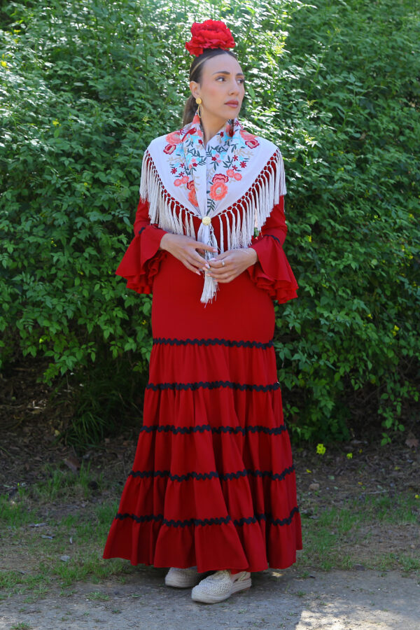 1 Traje de Flamenca Soleá Rojo