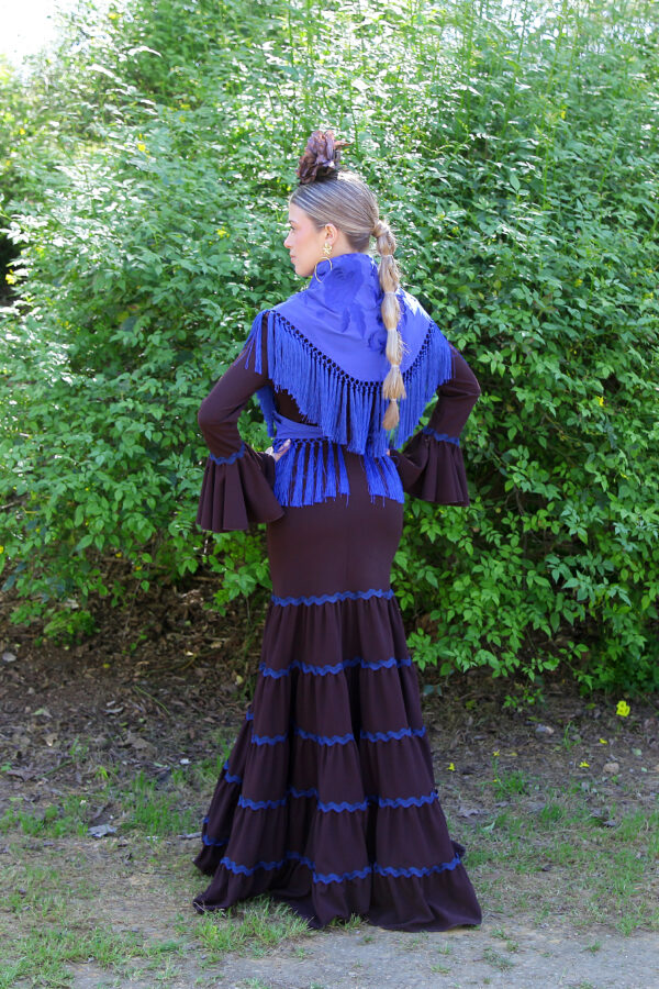 Traje de Flamenca Soleá Marrón Oscuro