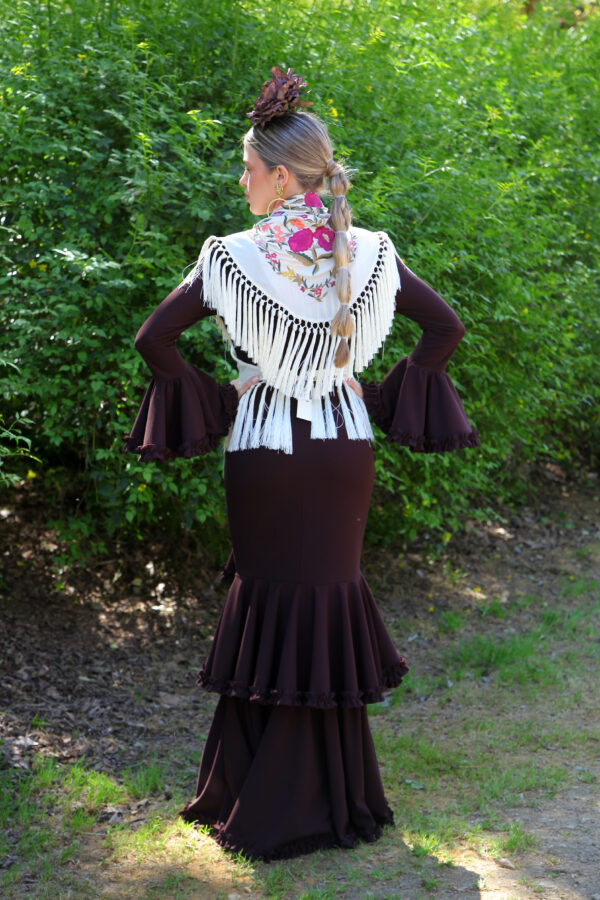 Traje de Flamenca Jazmín Marrón Chocolate Traje de Flamenca Jazmín Marrón Chocolate