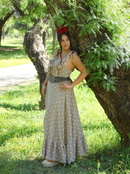 Bata de lunares Beige - Imagen 1