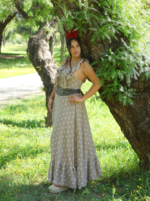 Bata de lunares Beige