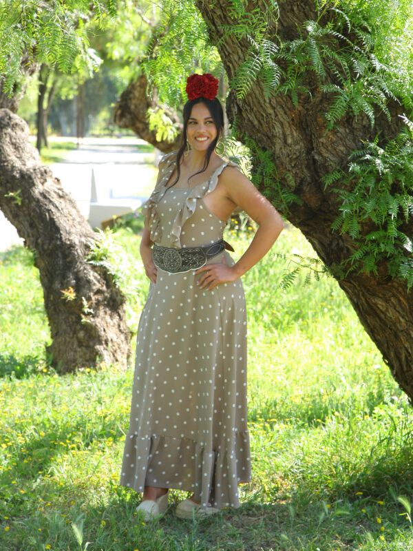 Bata de lunares Beige