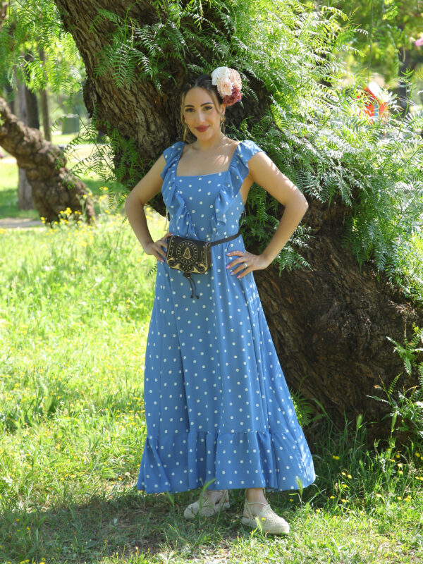 Bata de lunares azul