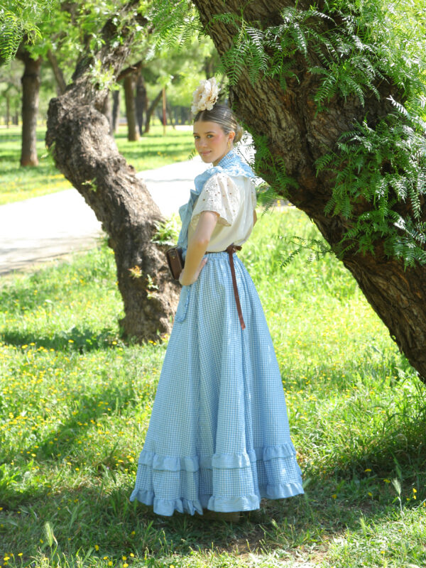 Conjunto de Falda y Piquillo vichy amarillo azul ducado