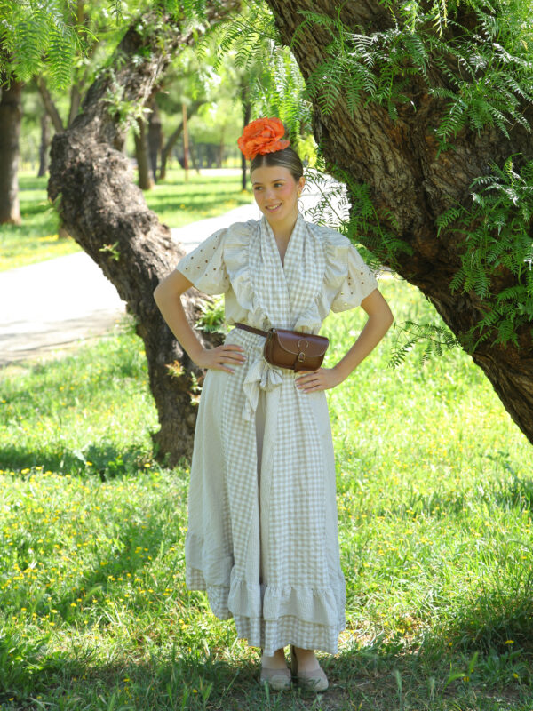 Conjunto de Falda y Piquillo vichy beige