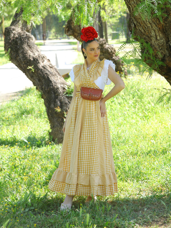 Conjunto de Falda y Piquillo vichy mostaza