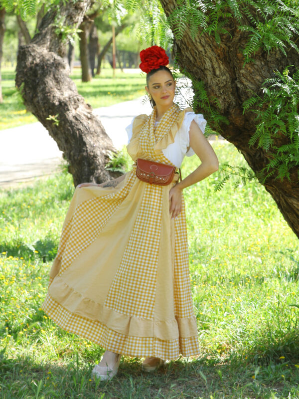 Conjunto de Falda y Piquillo vichy mostaza