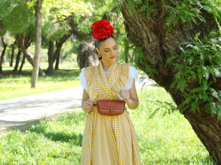 Conjunto de Falda y Piquillo vichy mostaza - Imagen 3