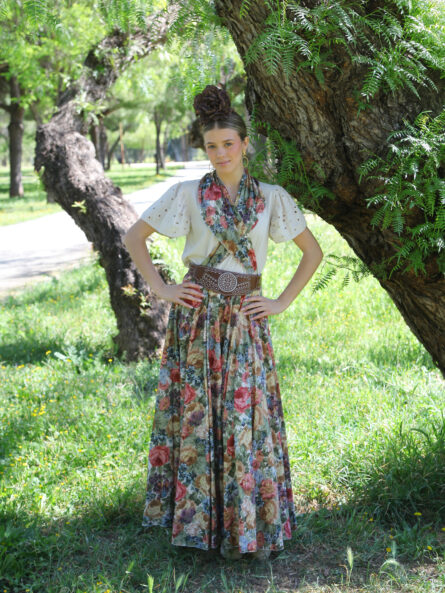 Conjunto de Falda y Piquillo estampado flores - Imagen 2