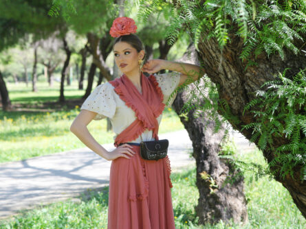 Conjunto de Falda y Piquillo Bambula Tira Bordada teja - Imagen 3