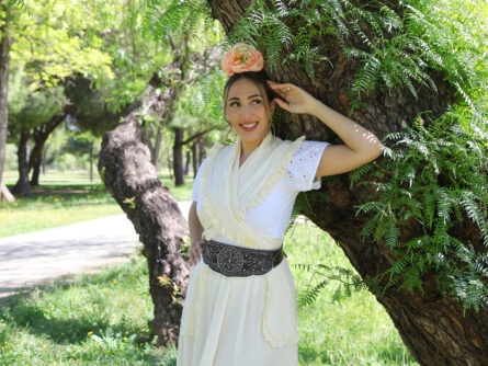 Conjunto de Falda y Piquillo Bambula Tira Bordada amarilla - Imagen 3