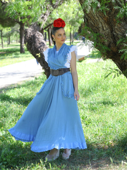 Conjunto de Falda y Piquillo Bambula Tira Bordada ducado - Imagen 2