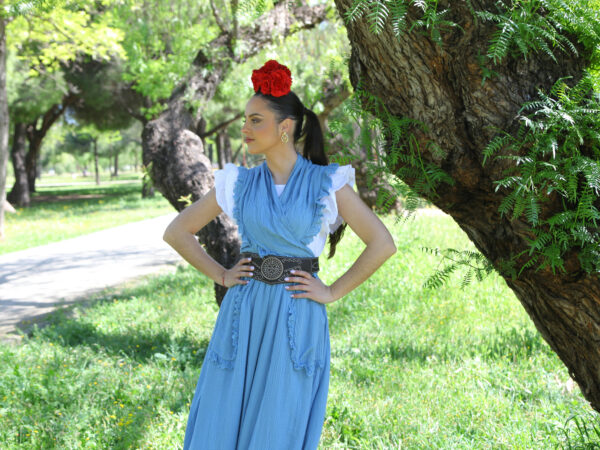 Conjunto de Falda y Piquillo Bambula Tira Bordada ducado