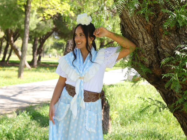 Conjunto de Falda y Piquillo estampado lunar