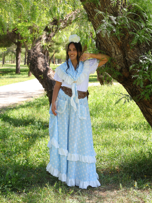Conjunto de Falda y Piquillo estampado lunar