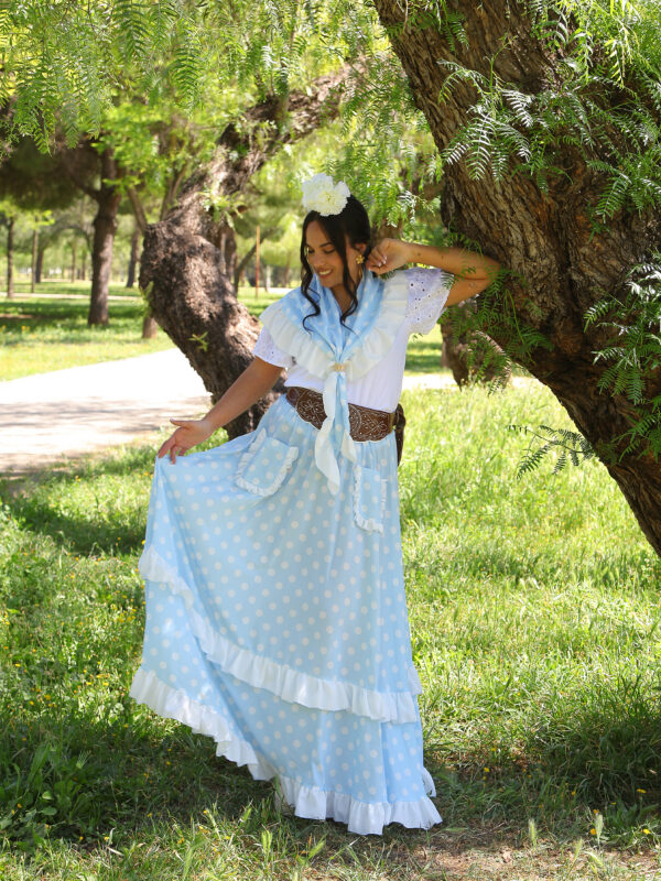 Conjunto de Falda y Piquillo estampado lunar