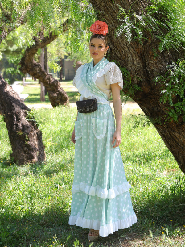Conjunto de Falda y Piquillo estampado lunar