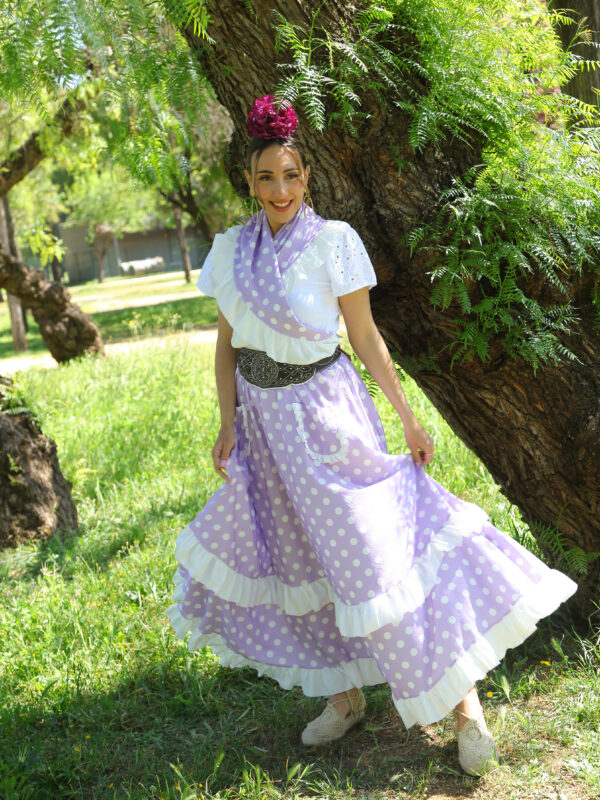Conjunto de Falda y Piquillo estampado lunar