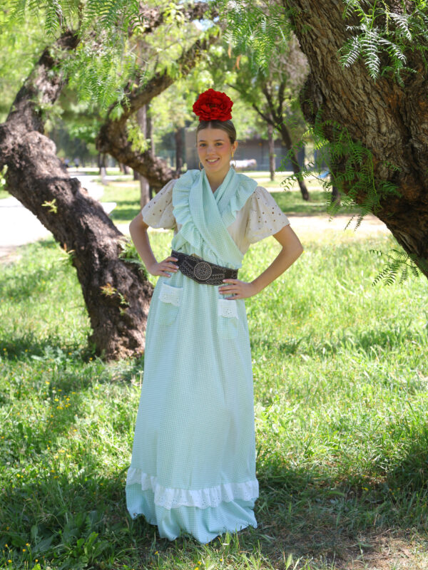 Conjunto de Falda y Piquillo vichy agua marina