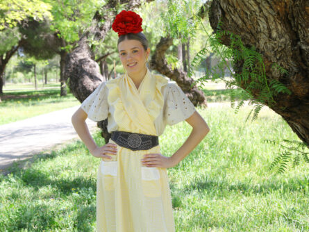 Conjunto de Falda y Piquillo vichy amarillo pastel - Imagen 3