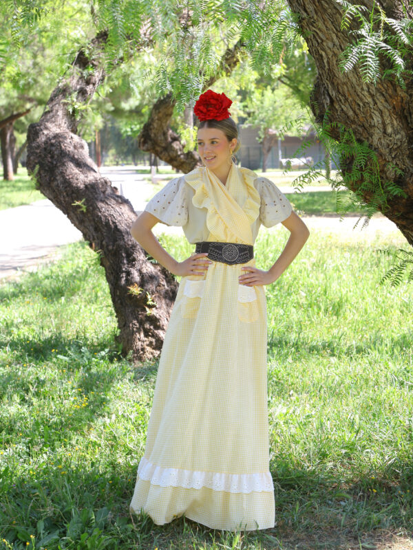 Conjunto de Falda y Piquillo vichy amarillo pastel