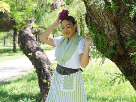 Conjunto de Falda y Piquillo estampado rayas - Imagen 3