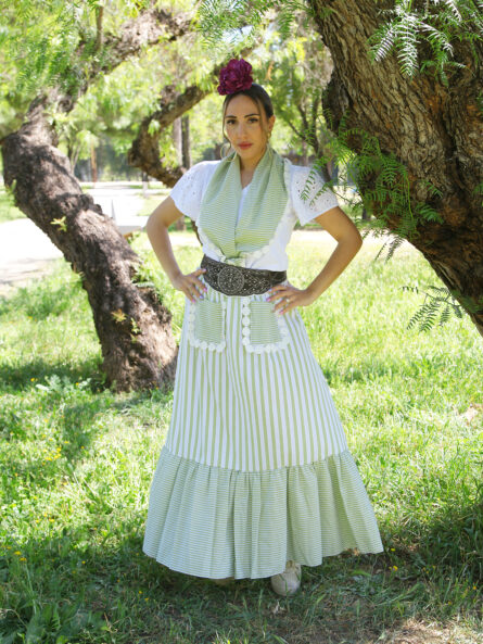 Conjunto de Falda y Piquillo estampado rayas - Imagen 1