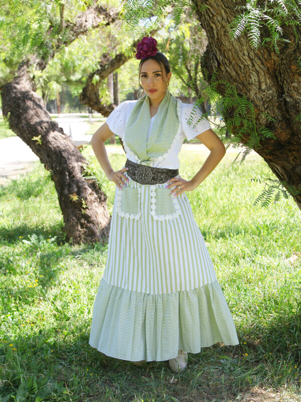 Conjunto de Falda y Piquillo estampado rayas