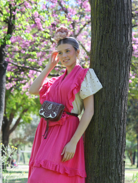 Conjunto de Falda y Piquillo Bambula fucsia - Imagen 3