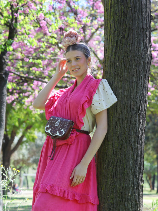 Conjunto de Falda y Piquillo Bambula fucsia