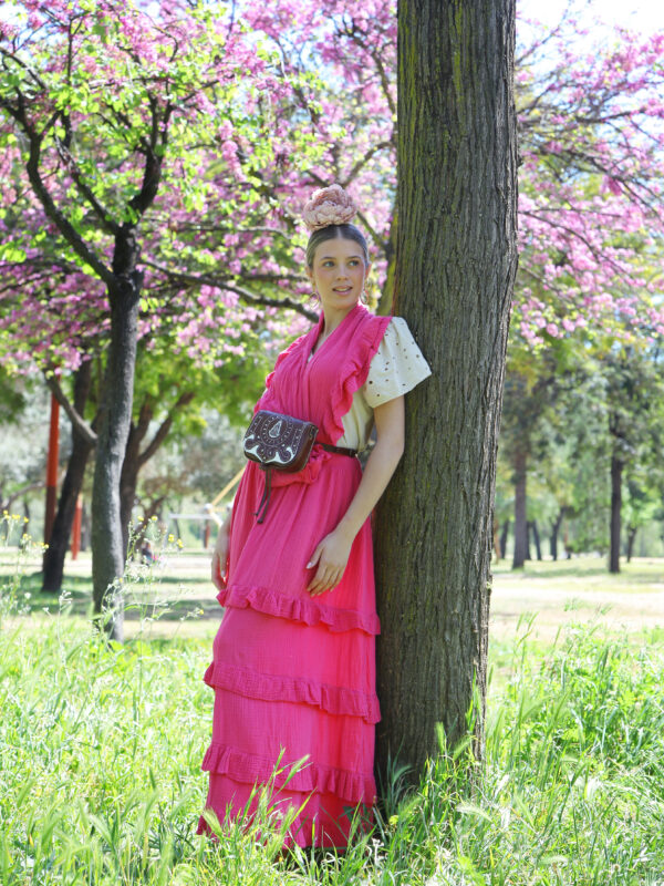 Conjunto de Falda y Piquillo Bambula fucsia