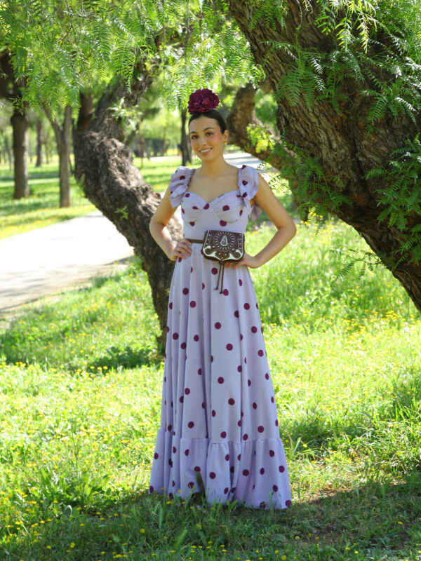 Bata Triana Malva lunares Tinto