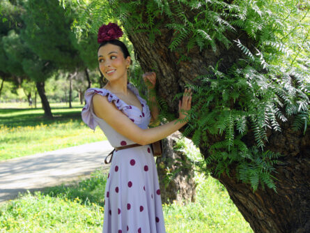 Bata Triana Malva lunares Tinto - Imagen 3