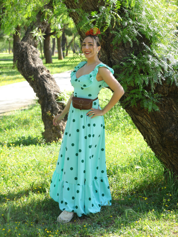 Bata Triana Verde menta lunares Verdes
