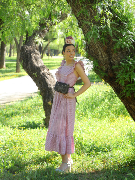 Bata Vichy con Volante Rosa - Imagen 2