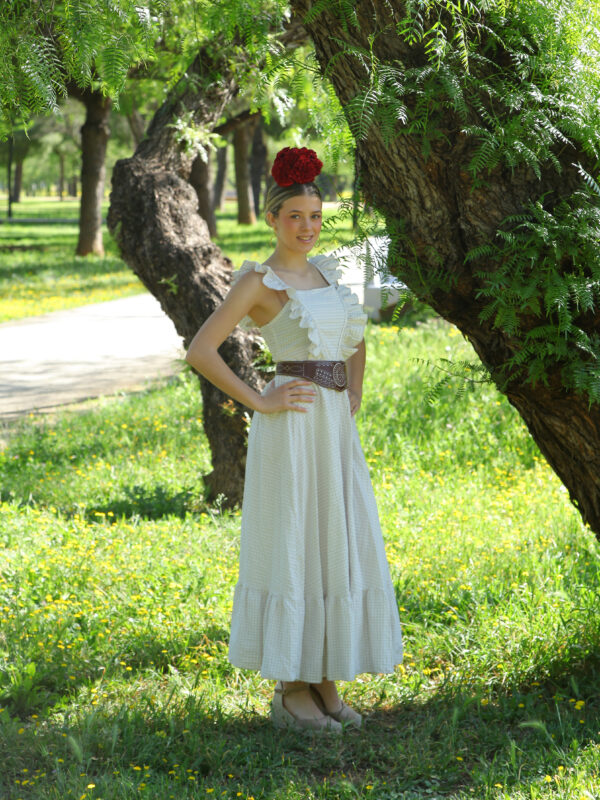 Bata Vichy con Volante Amarilla
