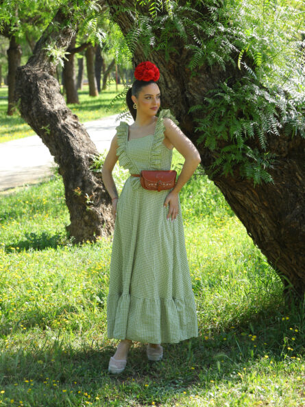 Bata Vichy con Volante Verde - Imagen 3