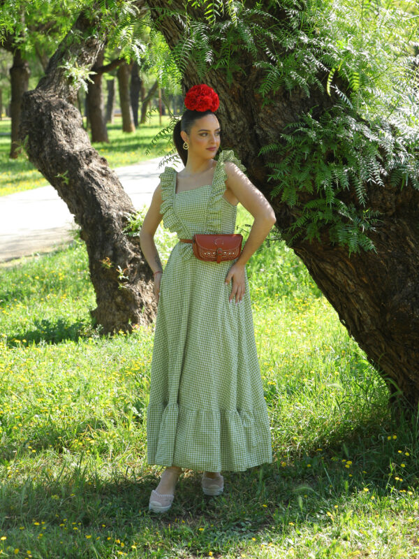Bata Vichy con Volante Verde
