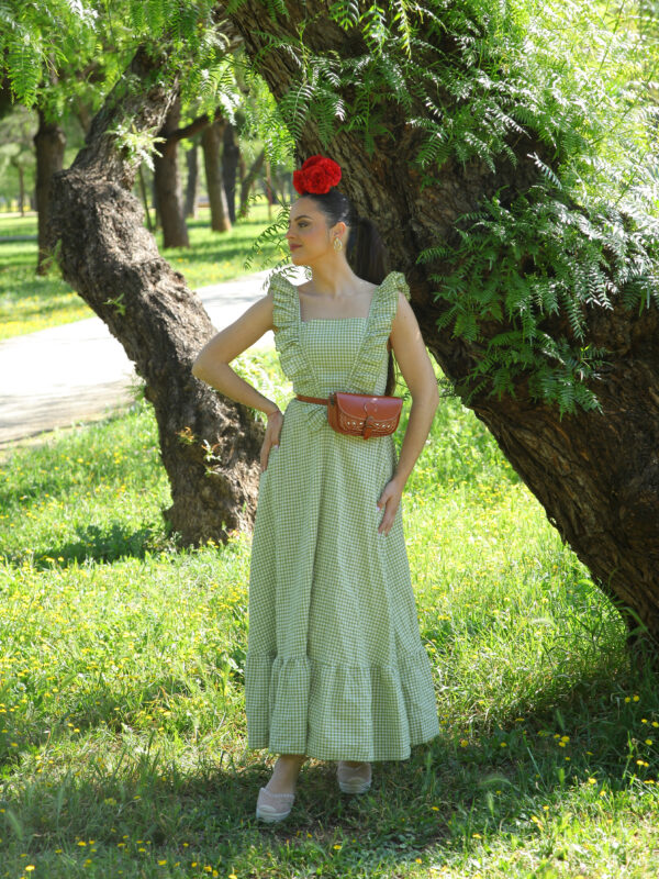 Bata Vichy con Volante Verde