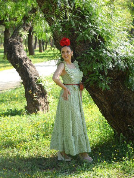 Bata Vichy con Volante Verde - Imagen 2